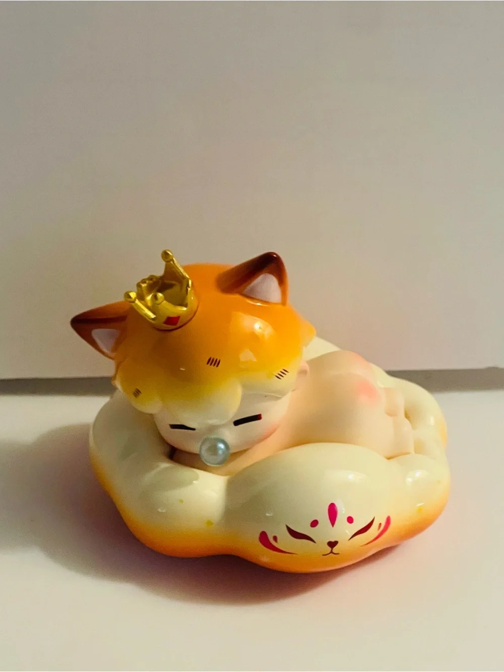 Sleeping Fox Prince Mini Figure with Crown & Cloud Bed